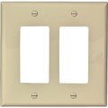 Eaton Wiring Devices Wallplate, 412 in L, 456 in W, 2 Gang, Polycarbonate, Ivory, HighGloss PJ262V